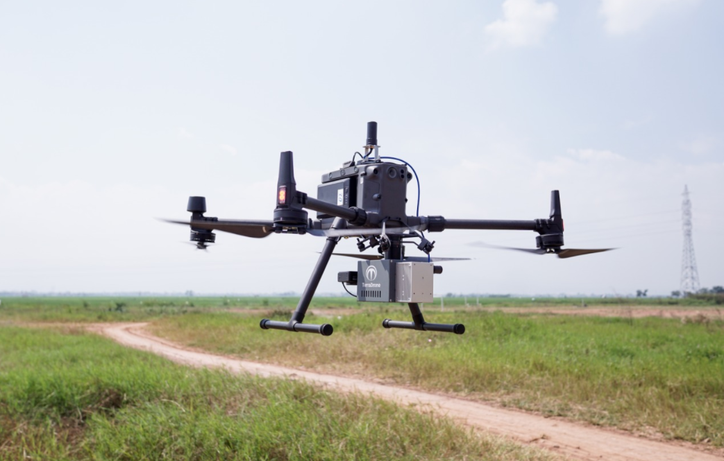 Terra Allows for Accurate Automated Centimetre-Level Mapping and Surveying terra drone lidar one system hovering