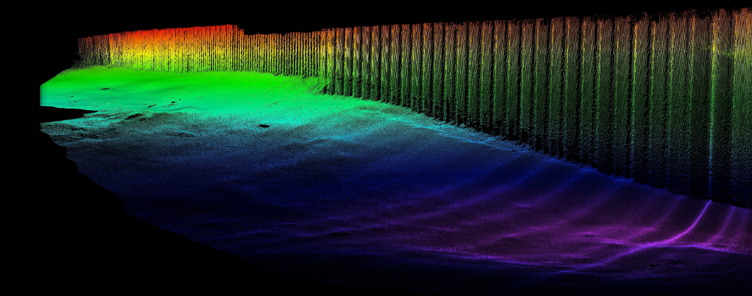 Multibeam Echosounder Helps Ports and Harbours Inspect Quay Wall and Vertical Structures Quay Wall Point Cloud