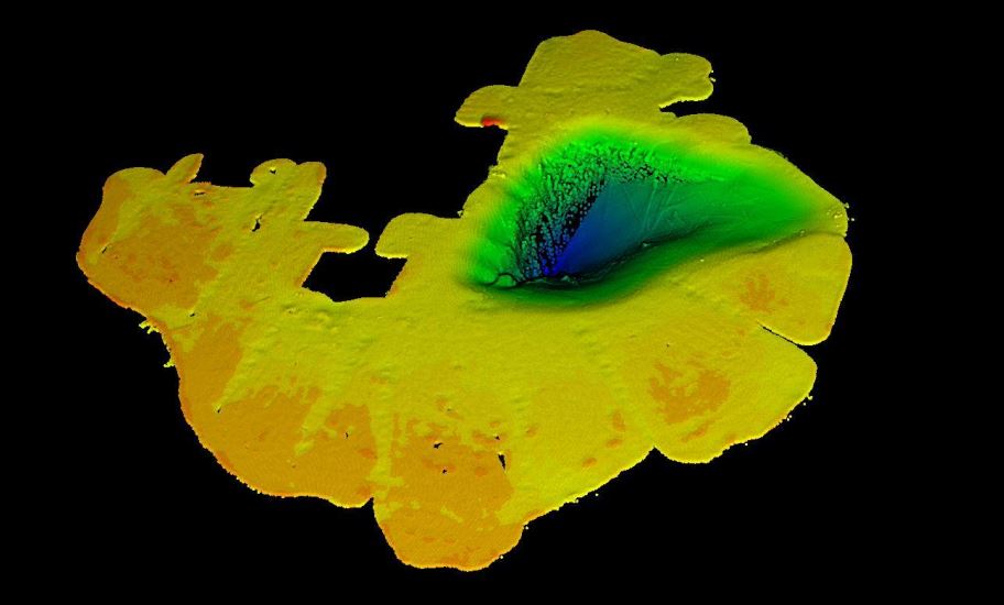 Multibeam Echosounder Used in Bathymetric Survey of Hungarian results 3d view