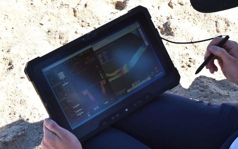 Multibeam Echosounder Used in Shallow Water Mapping Survey of Torpedo Test-range Tablet