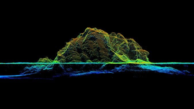 Airborne Lidar Bathymetry in Close Up high res point cloud