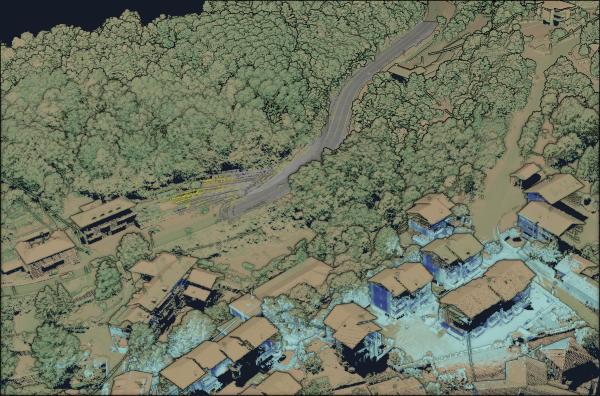 Finding the link between aerial and terrestrial lidar mapping