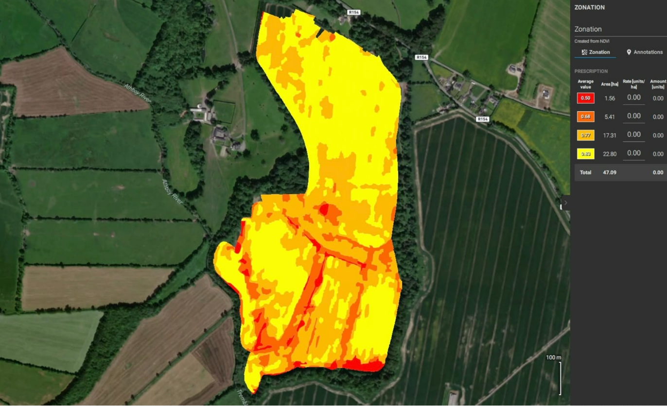 Using UAVs in Reducing Costs for Crop Growers zonemap